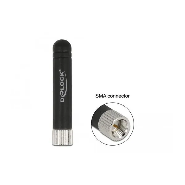 Delock - 12712 - ISM 433 MHz antenna SMA connector -0.5 dBi omnidirectional flexible black