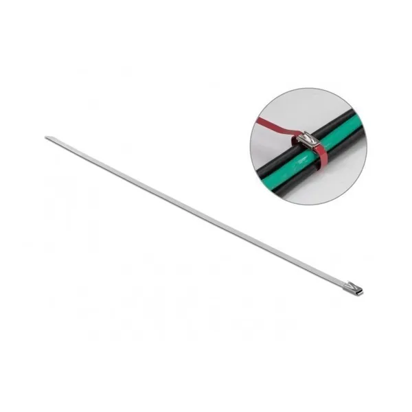 Delock - 18769 - Edelstahlkabelbinder L 400 x B 4,6 mm 10 Stück