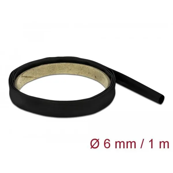 Delock - 19999 - Schrumpfschlauch 1 m x 6 mm Schrumpfungsrate 4:1 schwarz