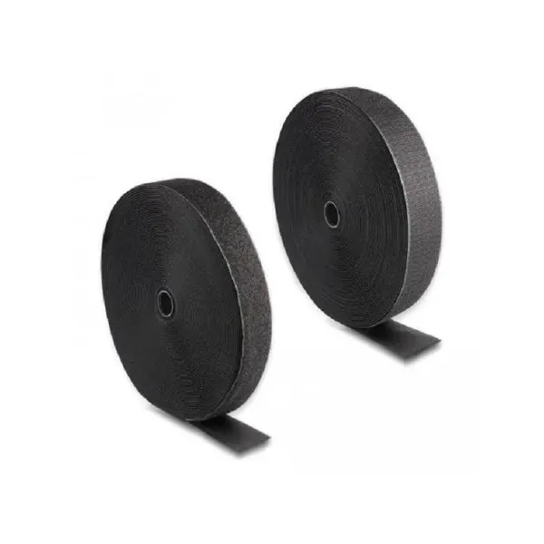 Delock - 20856 - Durable Velcro tape with adhesive and loop tape L 25 m x W 50 mm black