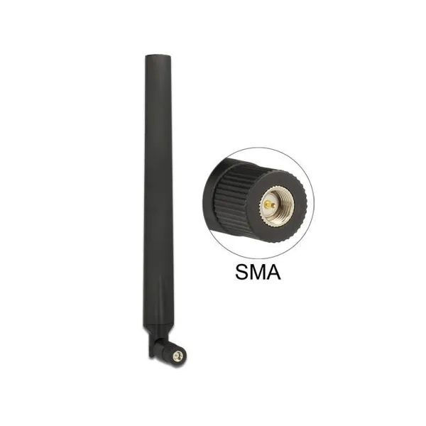 Delock - 88976 - LTE antenna SMA connector 0 - 4 dBi omnidirectional rotatable with tilt joint black
