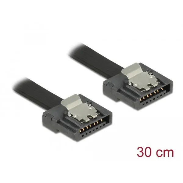 Delock - 83840 - SATA 6 Gb/s cable 30 cm black FLEXI