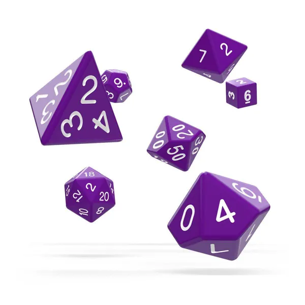 Oakie Doakie - ODD500030 - Oakie Doakie Dice, Würfel RPG-Set Solid, Lila