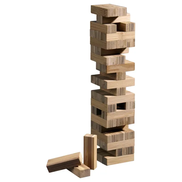 Philos GmbH & Co. KG - 3260 - Wobble tower, bamboo, game of skill, for 2-6 players, from 6 years old.