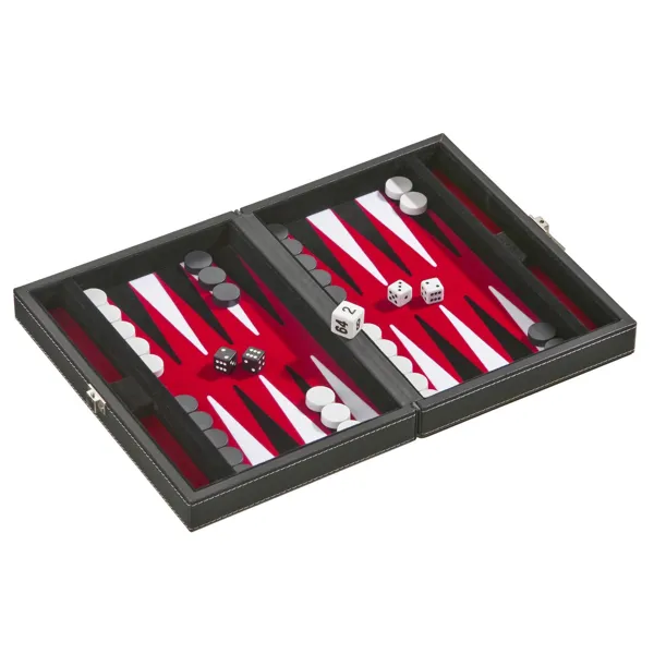 Philos GmbH & Co. KG - 1711 - Backgammon Tinos, klein, Kunstleder, Brettspiel, für 2 Spieler, ab 6 Jahren