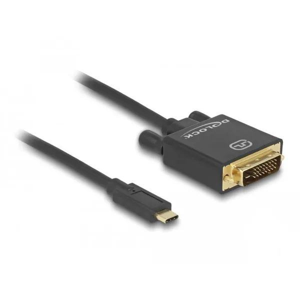 Delock - 85320 - Cable USB Type-C™ male >DVI 24+1 male (DP Alt Mode) 4K 30 Hz 1 m black