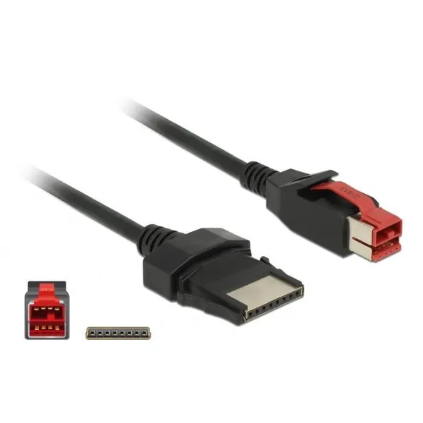 Delock - 85481 - PoweredUSB Kabel Stecker 24 V>8 Pin Stecker 5 m für POS Druck und Terminal
