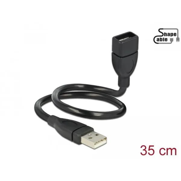 Delock - 83498 - Kabel USB 2.0 Typ-A Stecker > USB 2.0 Typ-A Buchse ShapeCable 0,35 m