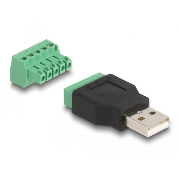 Delock - 65971 - USB 2.0 Type-A male to terminal block adapter 2-piece