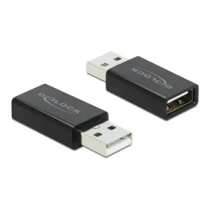 Delock - 66529 - USB 2.0 Adapter Typ-A Stecker zu Typ-A Buchse Datenblocker, schwarz