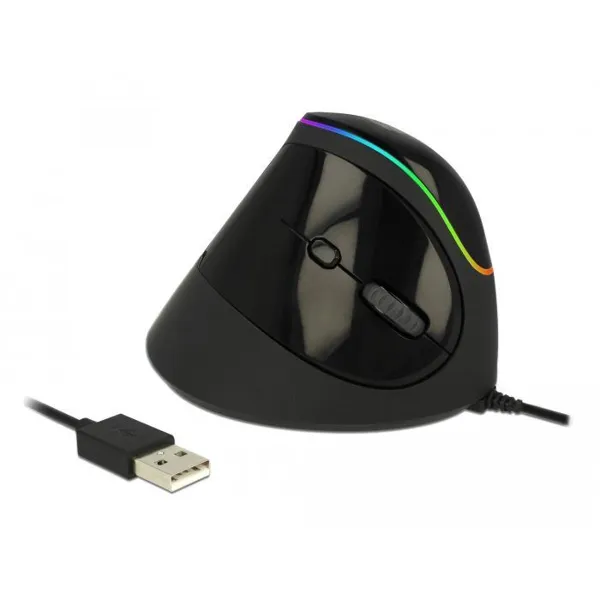 Delock - 12597 - Ergonomische USB Maus vertikal - RGB Beleuchtung