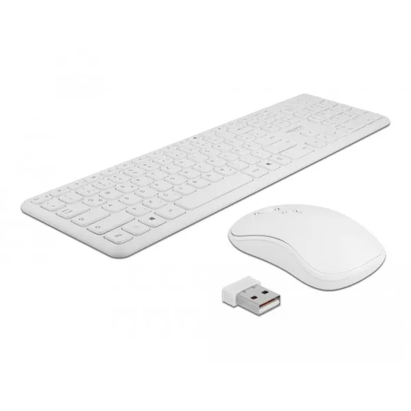 Delock - 12703 - USB Tastatur und Maus Set 2,4 GHz kabellos weiß