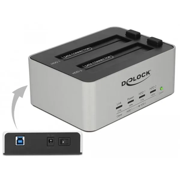 Delock - 63991 - USB 3.0 Dual Dockingstation für 2 x SATA HDD / SSD mit Klon Funktion
