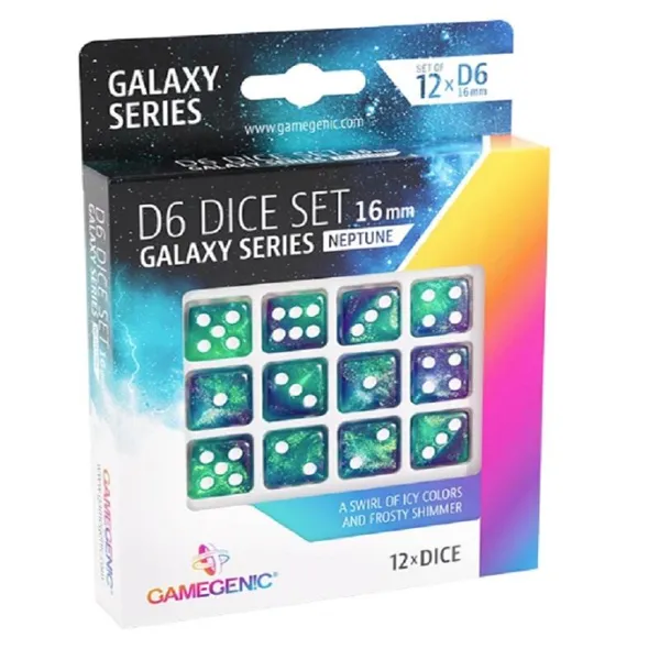 Gamegenic - GGS50018 - Galaxy Series - Neptune - D6 Dice Set 16 mm (12 pcs)