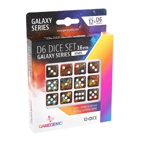 Gamegenic - GGS50020 - Galaxy Series - Mars - D6 Dice Set 16 mm (12 pcs)