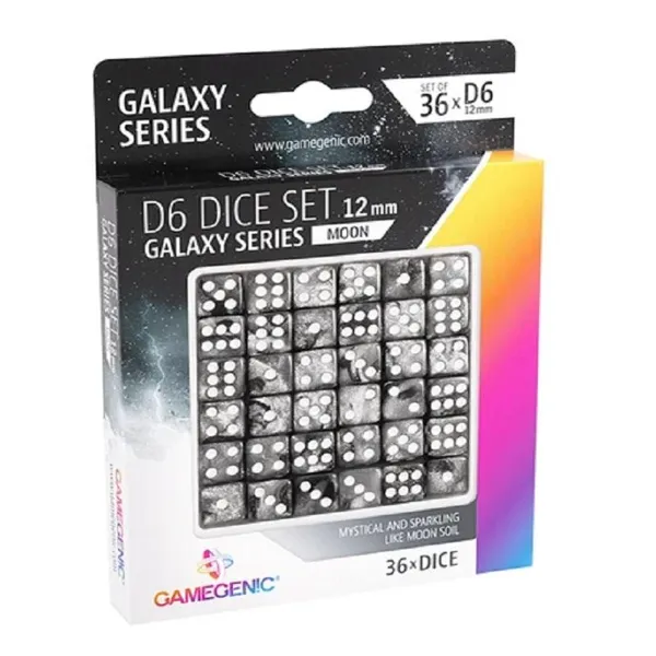 Gamegenic - GGS50024 - Galaxy Series - Moon - D6 Dice Set 12 mm (36 pcs)