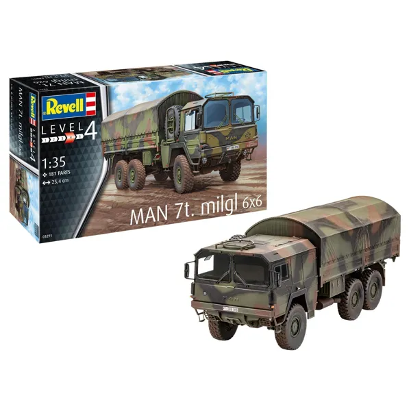 Revell - 03291 - Model kit , MAN 7t milgl 6x6, 181 parts, from 12 years old