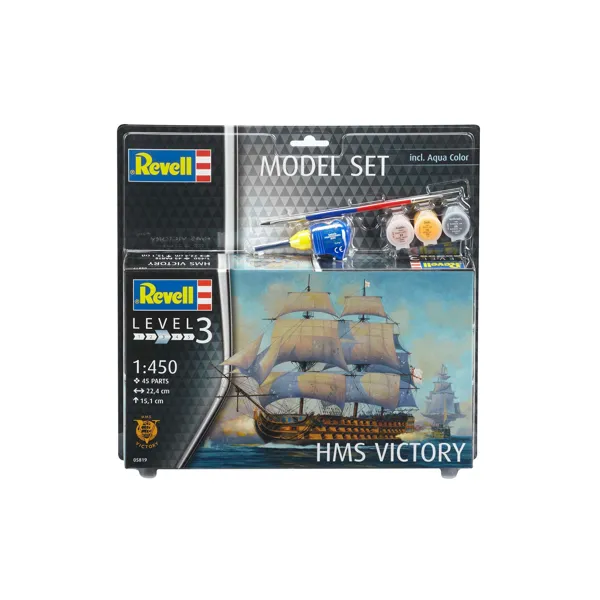 Revell - 65819 - Model kit with basic accessories, HMS Victory, 45 parts, from 10 years old