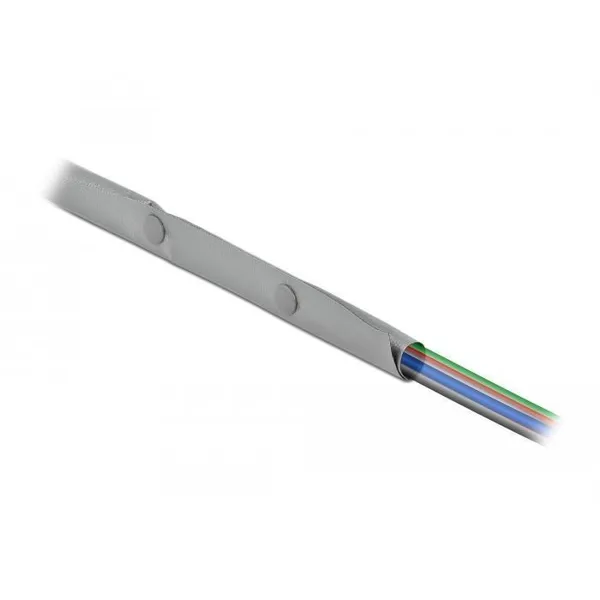 Delock - 20725 - Kabelschutzschlauch mit Knopfverschluss hitzebeständig 2 m x 10 mm grau / schwarz