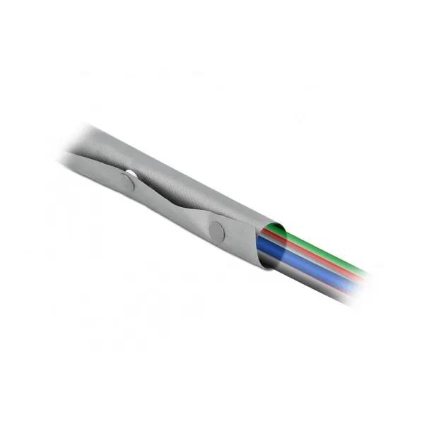 Delock - 20726 - Kabelschutzschlauch mit Knopfverschluss hitzebeständig 2 m x 20 mm grau / schwarz
