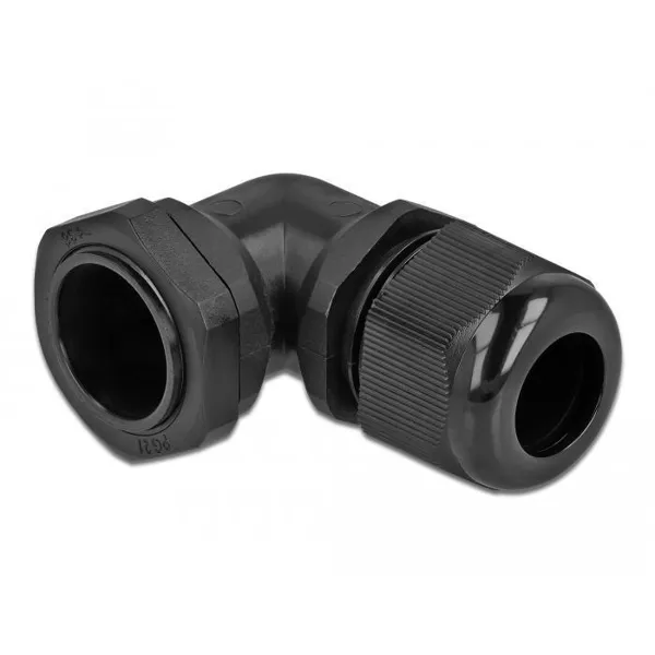 Delock - 60335 - Kabelverschraubung 90° gewinkelt PG21 schwarz