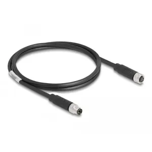 Delock - 80138 - M8 3 pin cable A-coded male to female PUR (TPU) 1 m