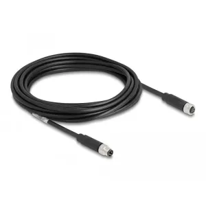 Delock - 80141 - M8 3 pin cable A-coded male to female PUR (TPU) 5 m