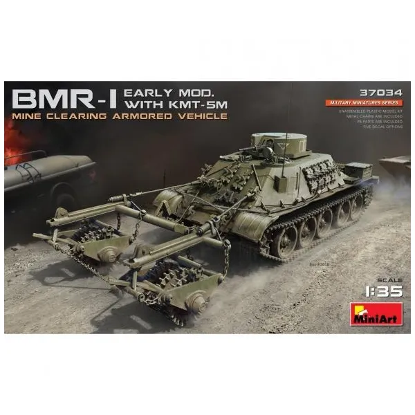 MiniArt - 550037034 - Modellbausatz, 1:35 BMR-1 Frü. Pro. Minenwalze KMT-5M