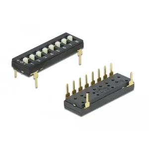 Delock - 66306 - DIP-Schalter Tri-State 8-stellig 2,54 mm Rastermaß THT vertikal schwarz 2Stck.