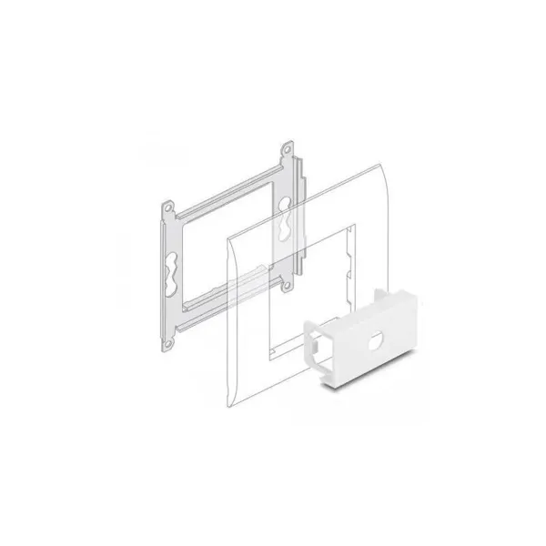 Delock - 81432 - Easy 45 Modulblende Loch-Ausschnitt M8, 45 x 22,5 mm weiß