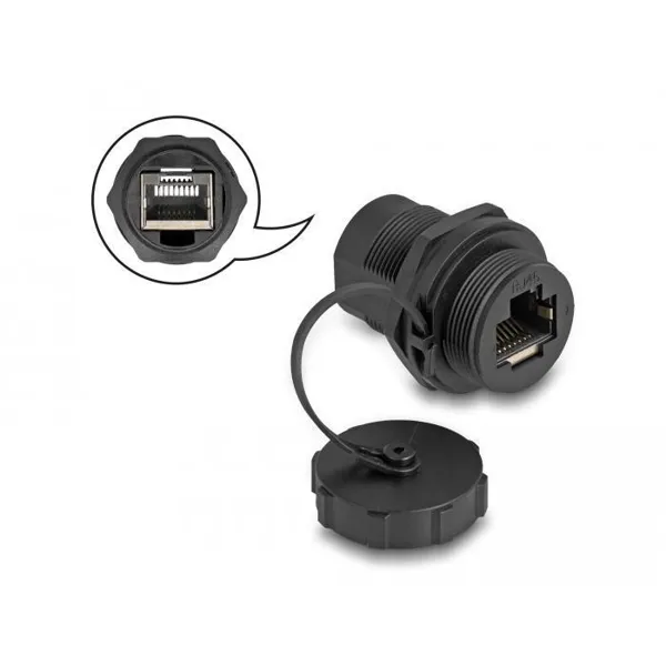 Delock - 87246 - RJ45 Cat.6A coupling with sealing cap IP67 dust and waterproof