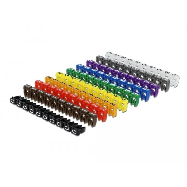 Delock - 18304 - Kabelmarker Clips 0-9 farbig 100-teilig