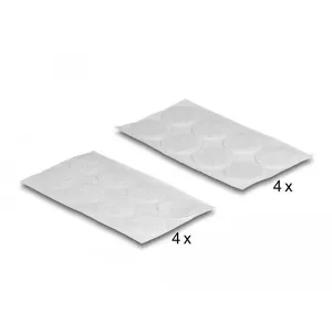 Delock - 19089 - Velcro dots, round, self-adhesive, 64 pieces white