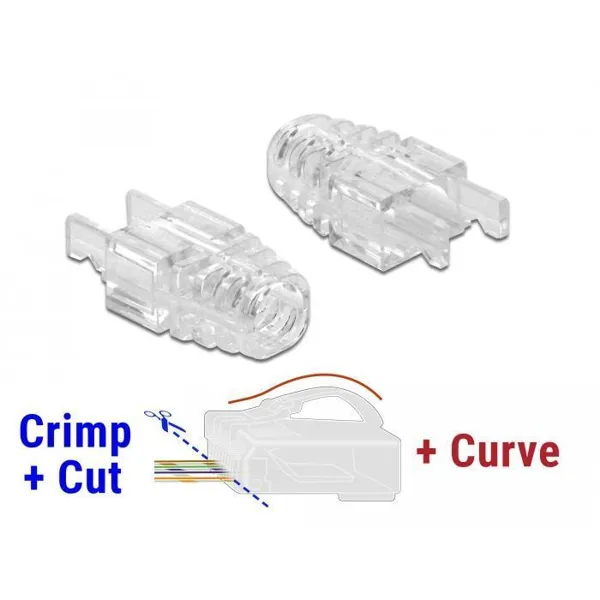 Delock - 86471 - Knickschutz für RJ45 Crimp+Cut+Curve Stecker 20 Stück