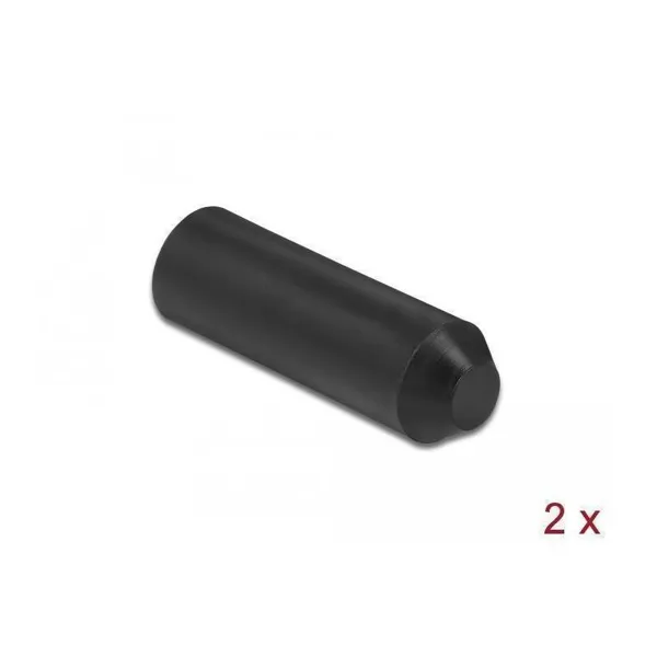 Delock - 19841 - Endkappen mit Innenkleber 80 x 25 mm 2 Stück schwarz