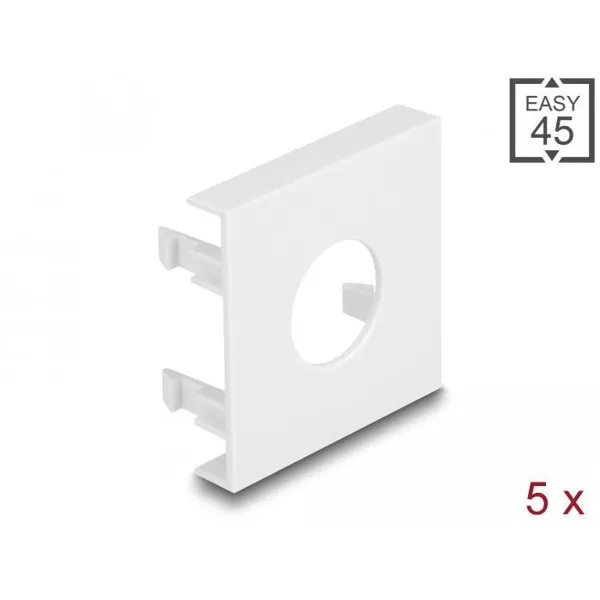 Delock - 81393 - Easy 45 Modulblende Loch-Ausschnitt 19,2 mm, 45 x 45 mm 5 Stück weiß