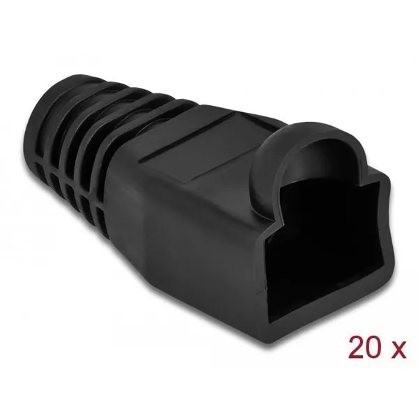 Delock - 86722 - Bend protection sleeve for RJ45 plug black 20 pieces