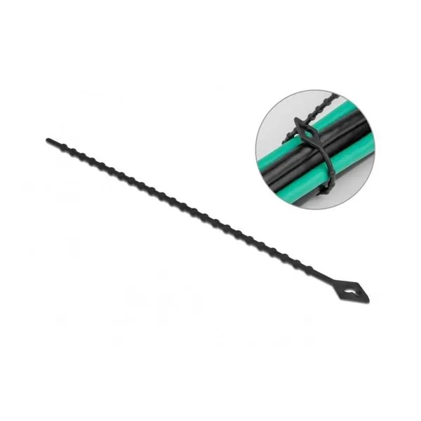 Delock - 19568 - Flash ties reusable L 150 x W 2.4 mm black 100 pieces
