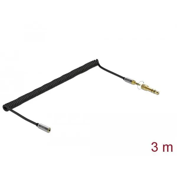 Delock - 85833 - Spiralkabel Verlängerung 3,5 mm 3 Pin Klinkenstecker zu Klinkenbuchse mit