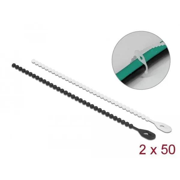 Delock - 19507 - Blitzbinder wiederverwendbar L 180 x B 3,6 mm 100 Stück