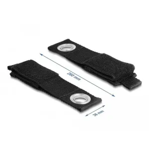 Delock - 19560 - Hard-wearing Velcro strap with fastening eyelet L 260 x W 38 mm black 5