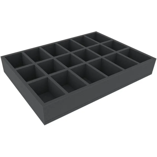 Feldherr - AYMFCJ060BO - 420 mm x 300 mm x 60 mm foam insert for board games with 18 compartments