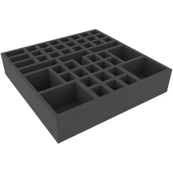 Feldherr - BHMFEW065BO - 314 mm x 314 mm x 65 mm Schaumstoffeinlage für Brettspiele mit 46 Fächer