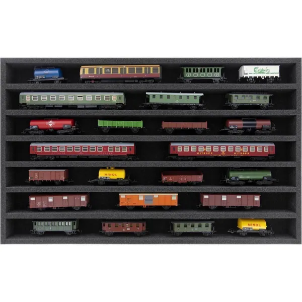 Feldherr - DS040A001 - Schaumstoffeinlage Spur TT - liegend - 7 Stege für Modelleisenbahn Lok