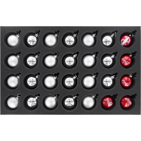 Feldherr - DS070A001 - Schaumstoffeinlage für 28 Christbaumkugeln / Weihnachtskugeln