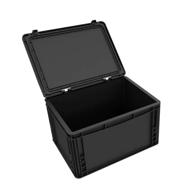 Feldherr - ESD ED 43/22 HG - DDEB215ESD Eurobehälter / Euro Box mit Scharnierdeckel