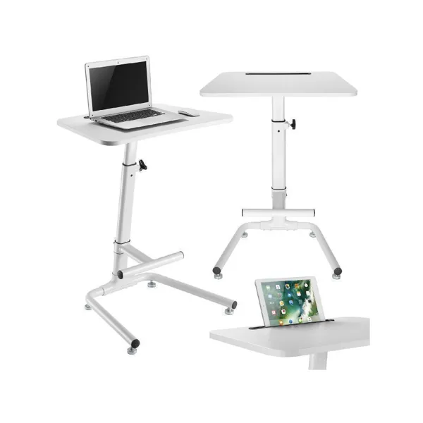 Maclean Brackets - MC-849 - Maclean Schreibtisch Tisch Laptopständer mit Fußstütze Notebooktisch Tabl