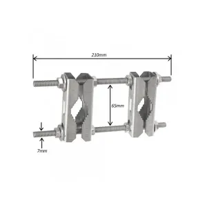 Maclean Brackets - MCTV-922 - Double antenna mast clamp V-jaw Galvanised steel Corrosion-resistant