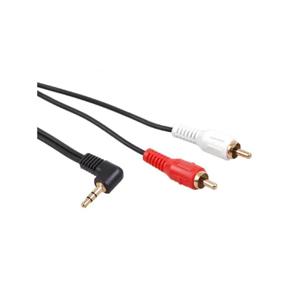 Maclean Brackets - MCTV-828 - 3.5mm angled 2RCA mini jack cable, 15m, black