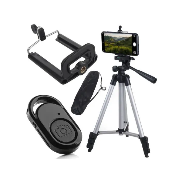 Maclean Brackets - MC-165 - Maclean Universelles 1/4"-Stativ mit Telefon Halter, Bluetooth-Fernauslöser